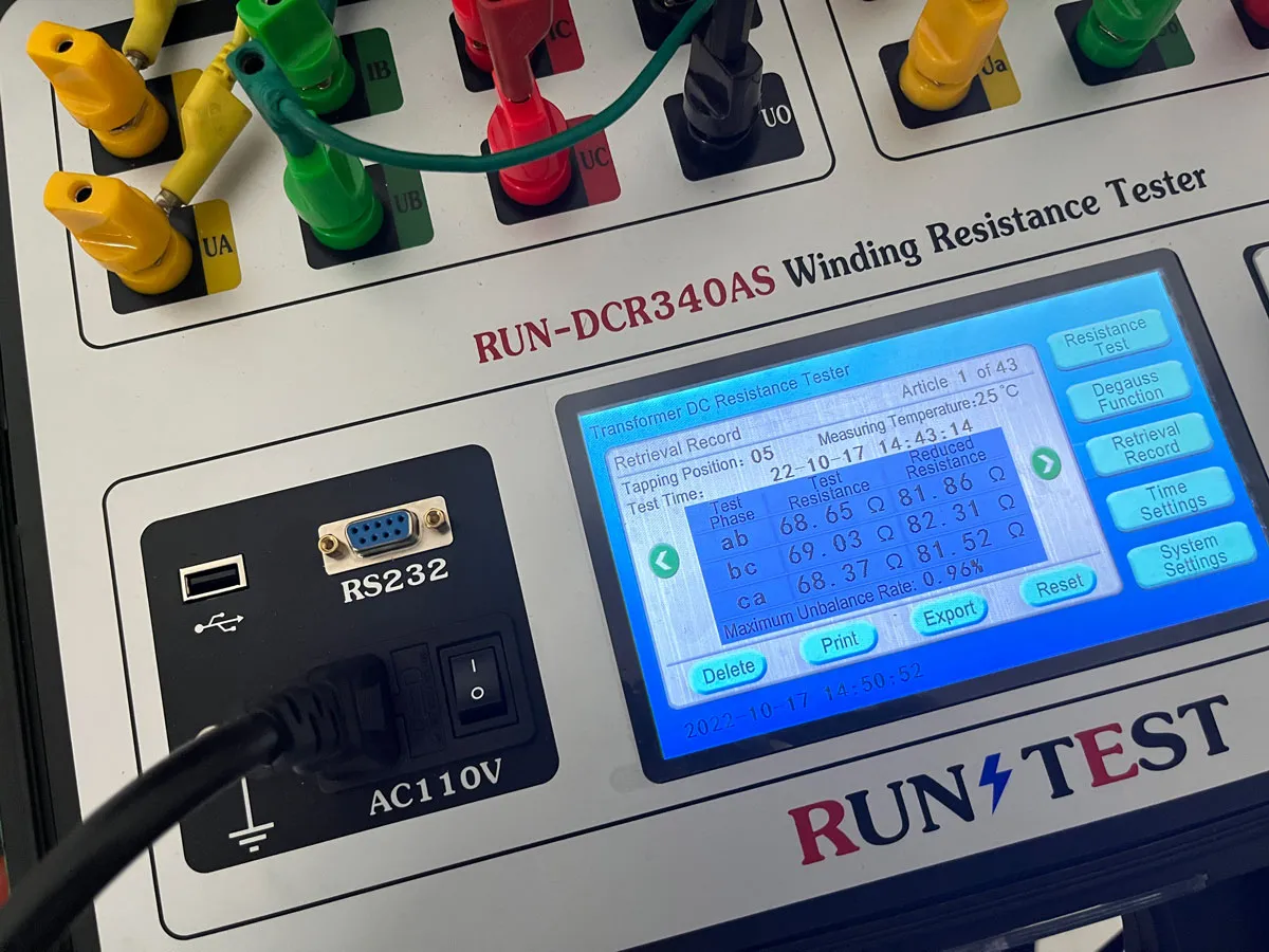 40A 3 Phase Winding Resistance Tester