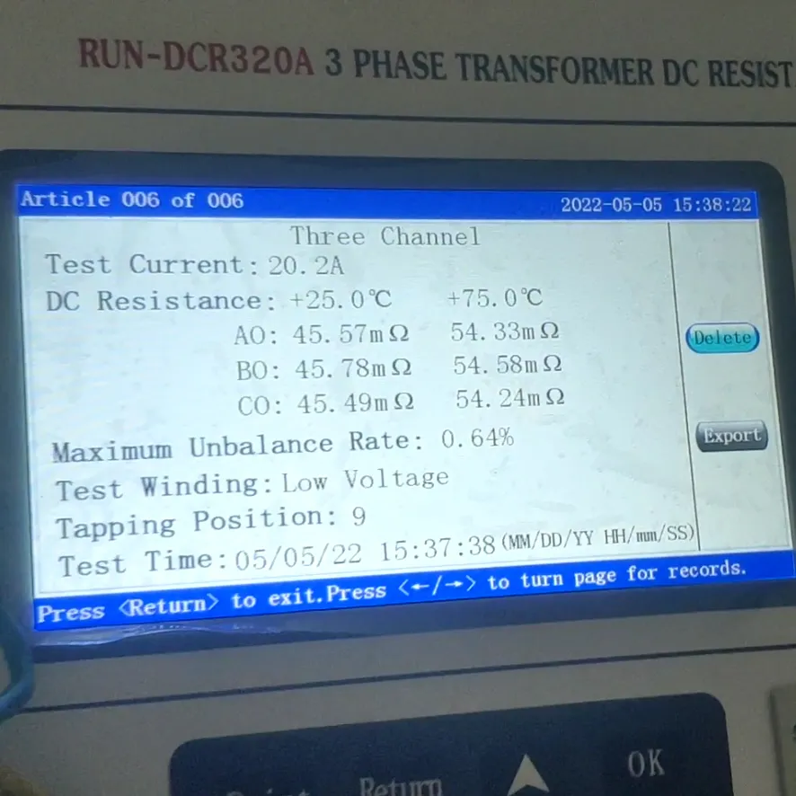 Three phase transformer winding DC Resistance Tester